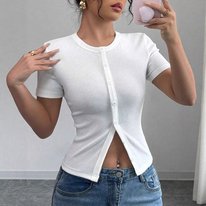 Hati™ | Relaxte summer short sleeve buttoned top