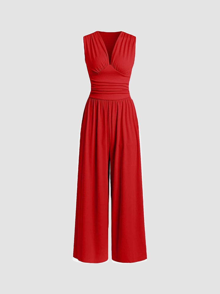 Christine | Chique zonder mouwen wide-leg jumpsuit