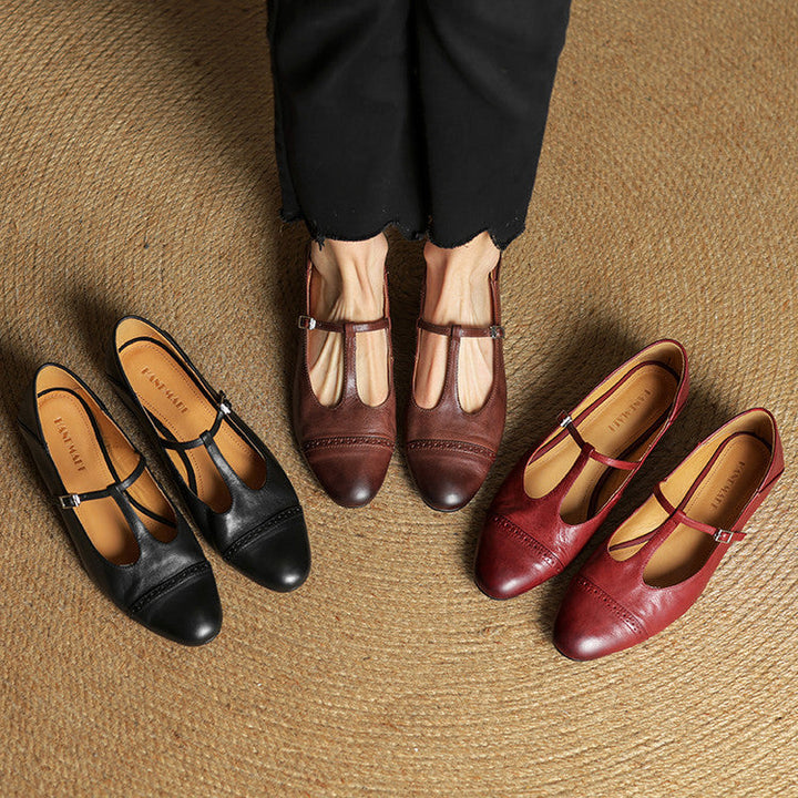 Miska | Leren leather ballerina's
