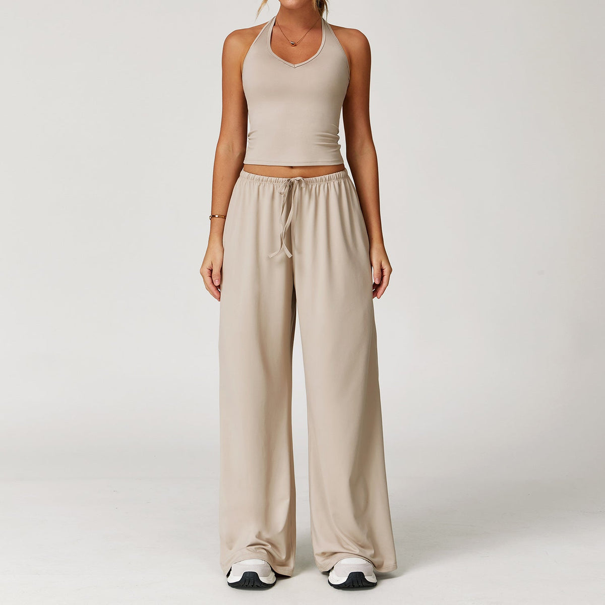 Araya™ | Casual crop tanktop and wide-leg broek set