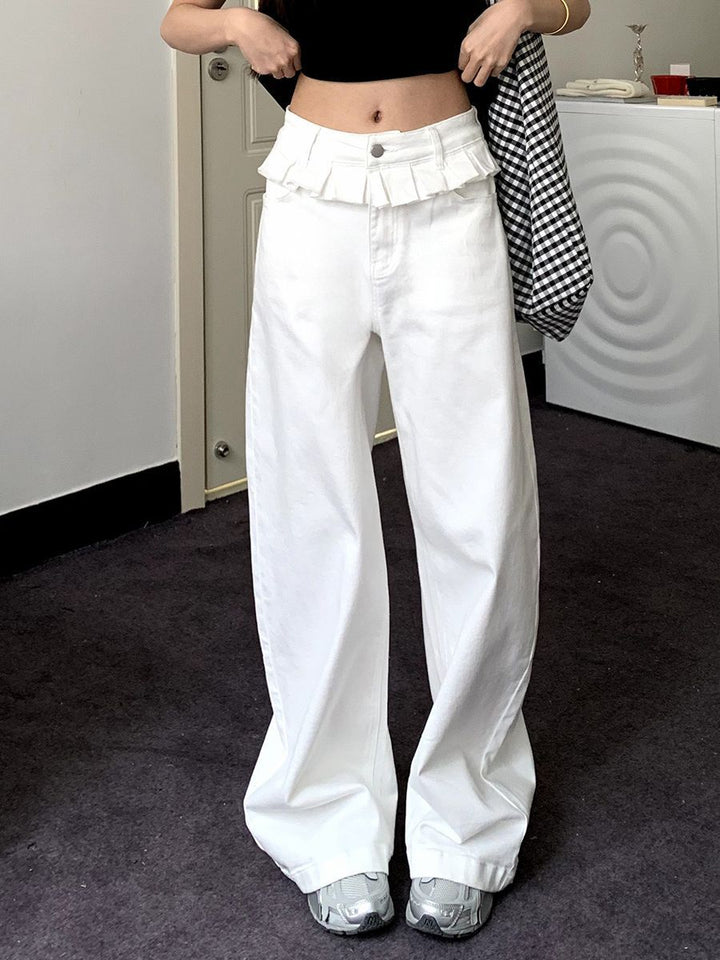 Paisley™ | Elegante wide-leg jeans met kanten details