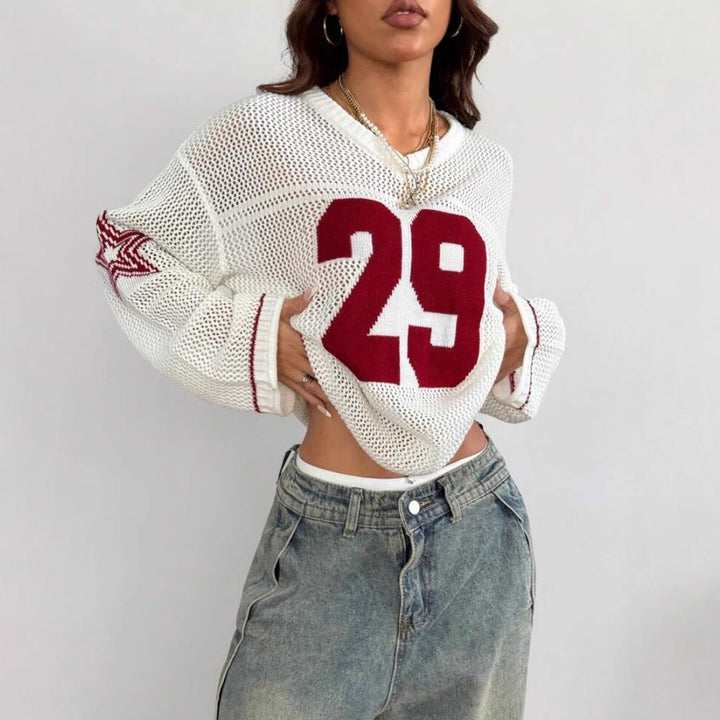 Alon™ | Retro lange mouwen pullover trui