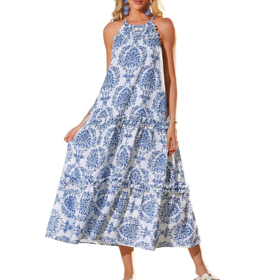 Felicity™ | Chique boho halter tiered maxi jurk