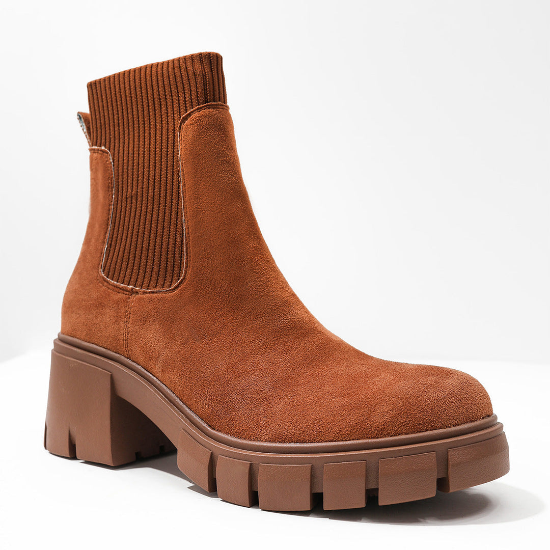 Ava™ | Women chelsea enkellaarsjes chunky slip on booties