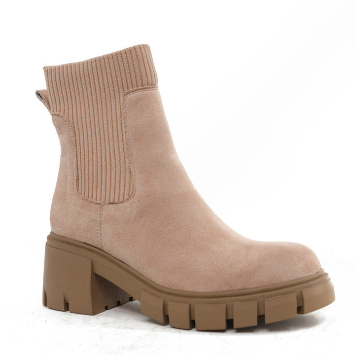 Ava™ | Women chelsea enkellaarsjes chunky slip on booties