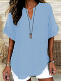 Genneva™ | Casual plain short sleeve blouse
