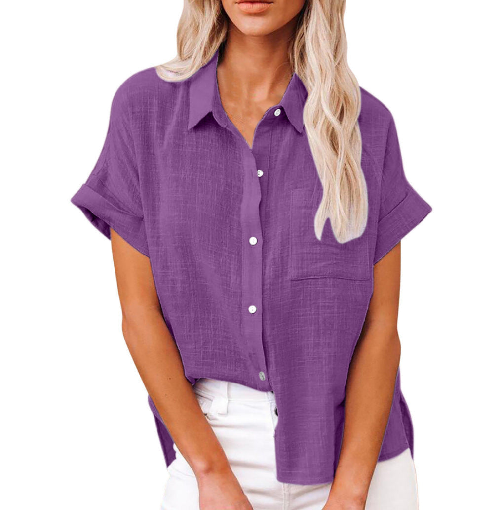 Audrine™ | Comfy casual button-up blouse