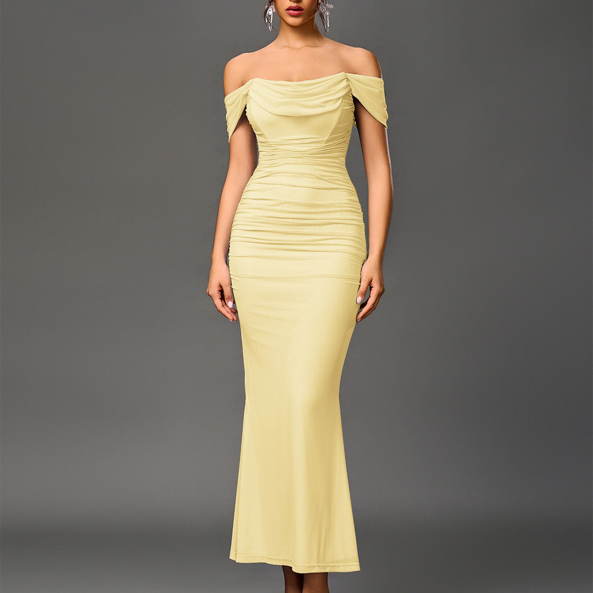 Eunoia™ | Elegante off shoulder backless mermaid jurk