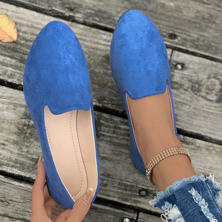 Sherna™ | Dames effen kleur ballerina's zachte sole spitse neus slip-on schoenen