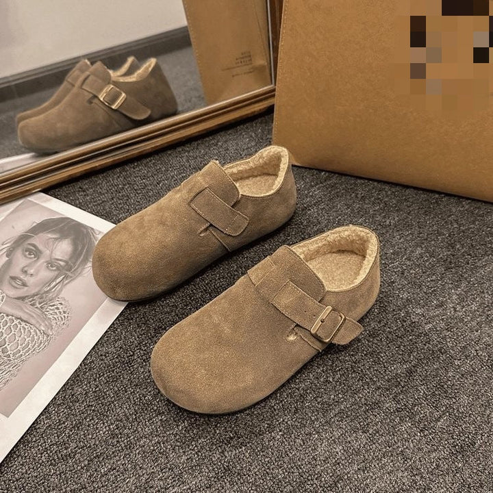Ophelia™ | Dames faux leather winter schoenen plush lined casual ballerina's