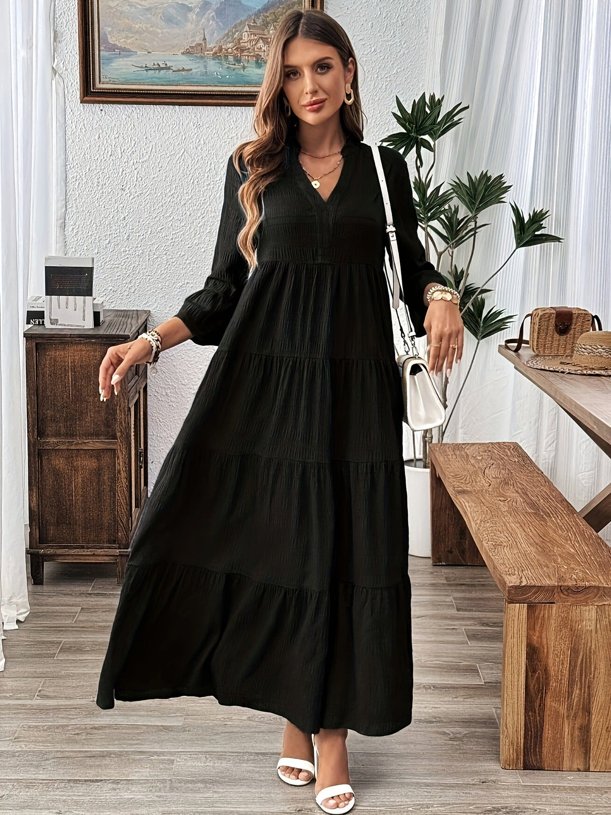 Stella™ | Casual V-hals summer maxi jurk