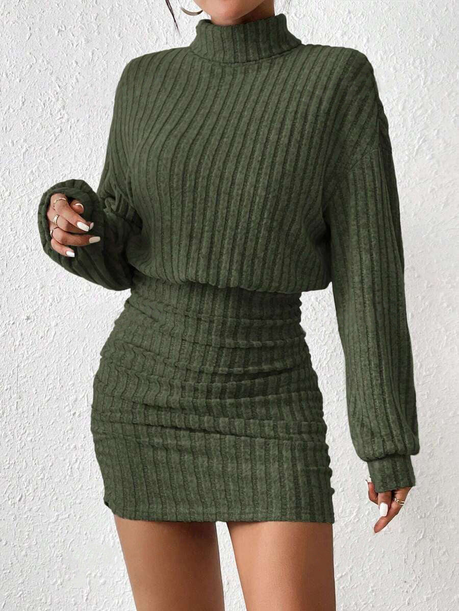 Poppy™ | Minimalist ribbed turtleneck jurk