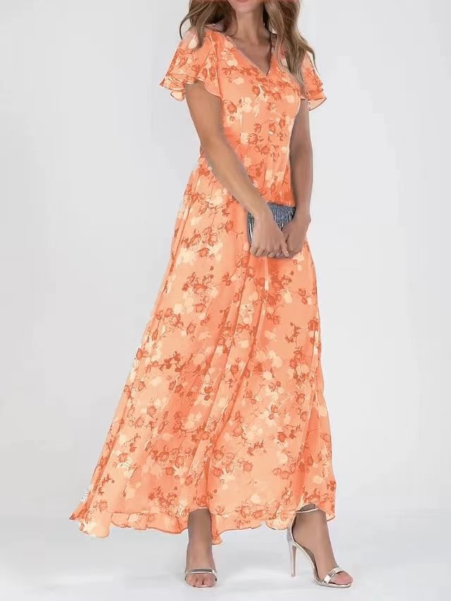 Brenda™ | Soepel vallende bloemen maxi jurk
