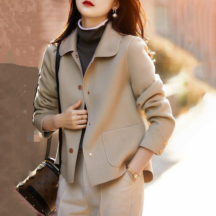 Ovidia™ | Classy button front lange mouwen collared blazer