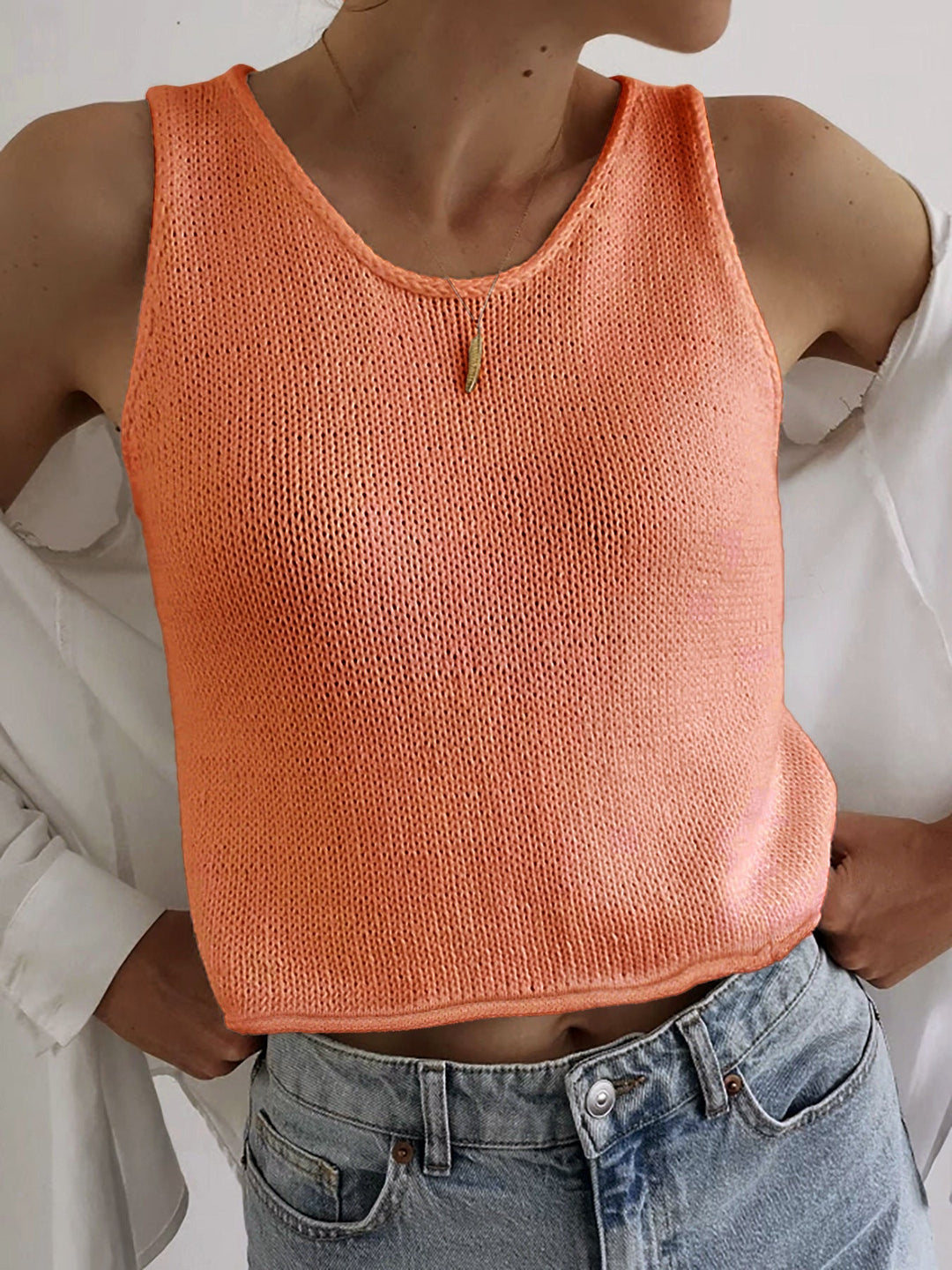 Kareem™ | Casual ronde hals vest pullover top