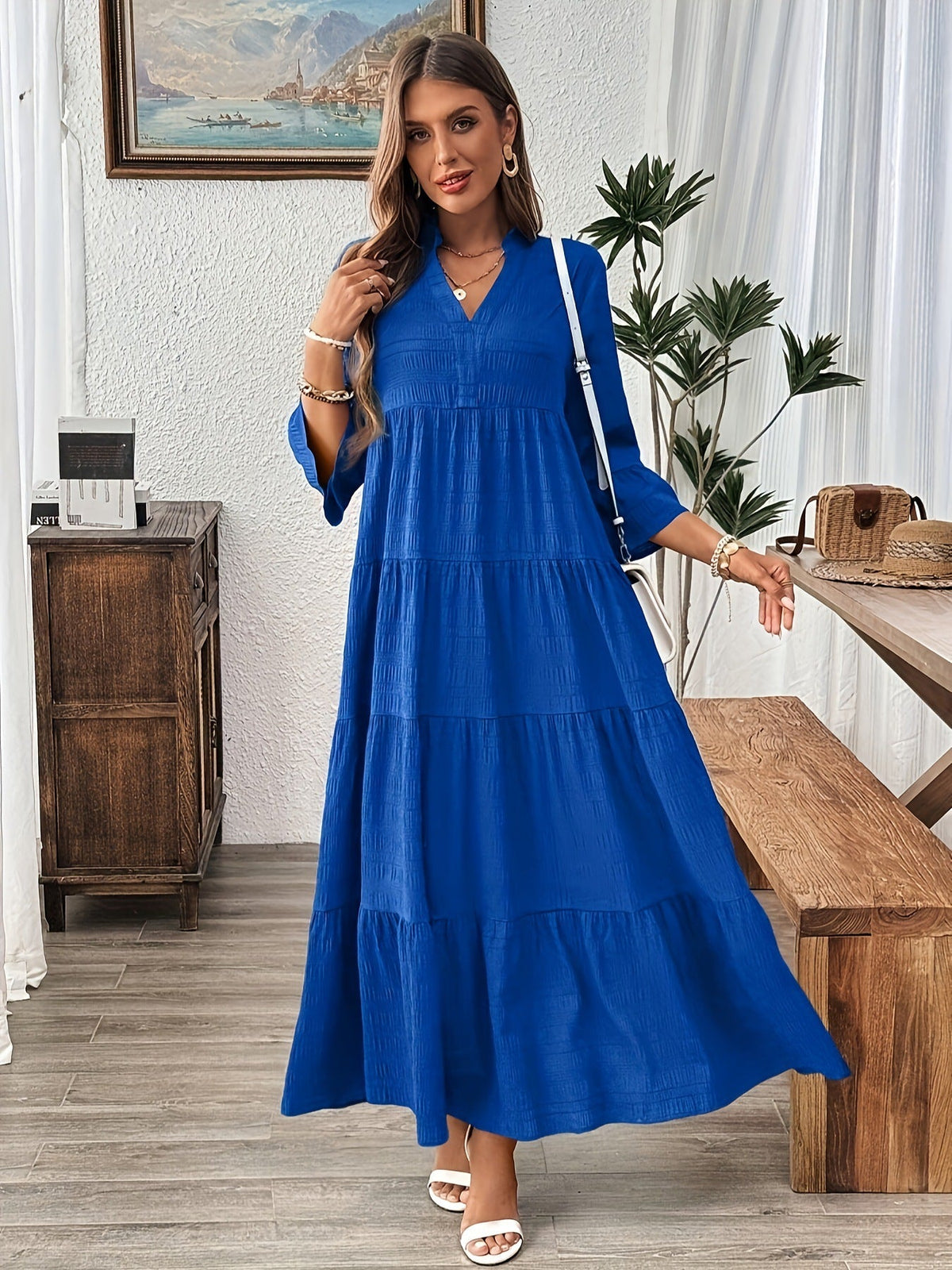 Stella™ | Casual V-hals summer maxi jurk