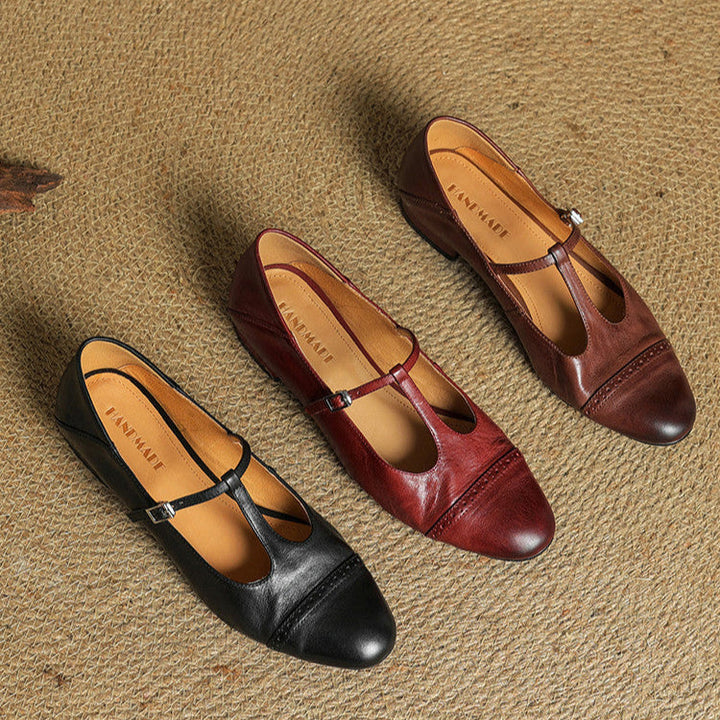 Miska | Leren leather ballerina's
