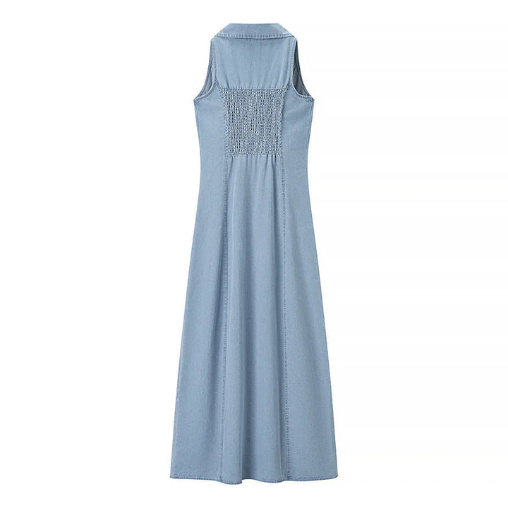 Inocencia™ | Klassieke buttoned down deep maxi jurk met V-hals
