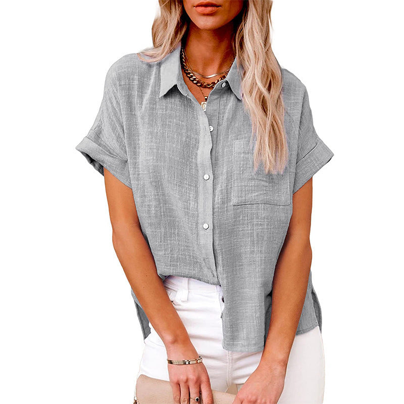 Audrine™ | Comfy casual button-up blouse