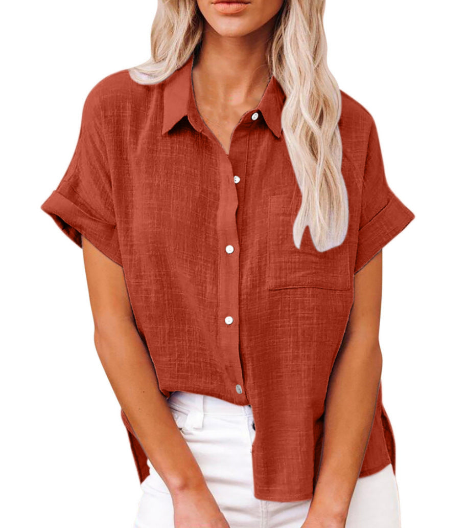 Audrine™ | Comfy casual button-up blouse