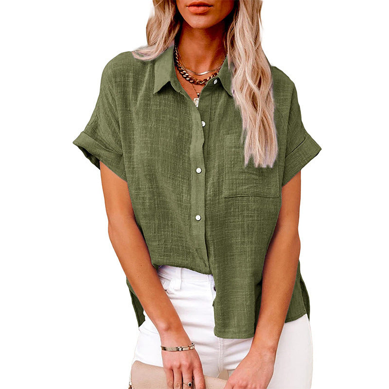 Audrine™ | Comfy casual button-up blouse