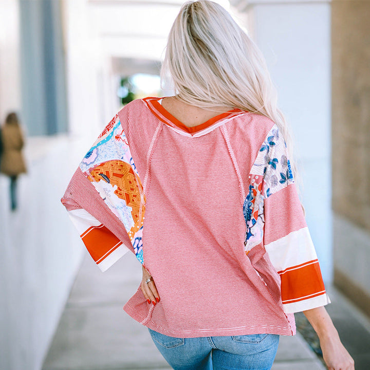 Bailey™ | Lichte patchwork batwing top