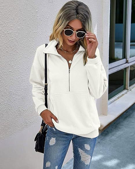 Annie™ | Lapel zip-up sweatshirt voor dames casual pullover