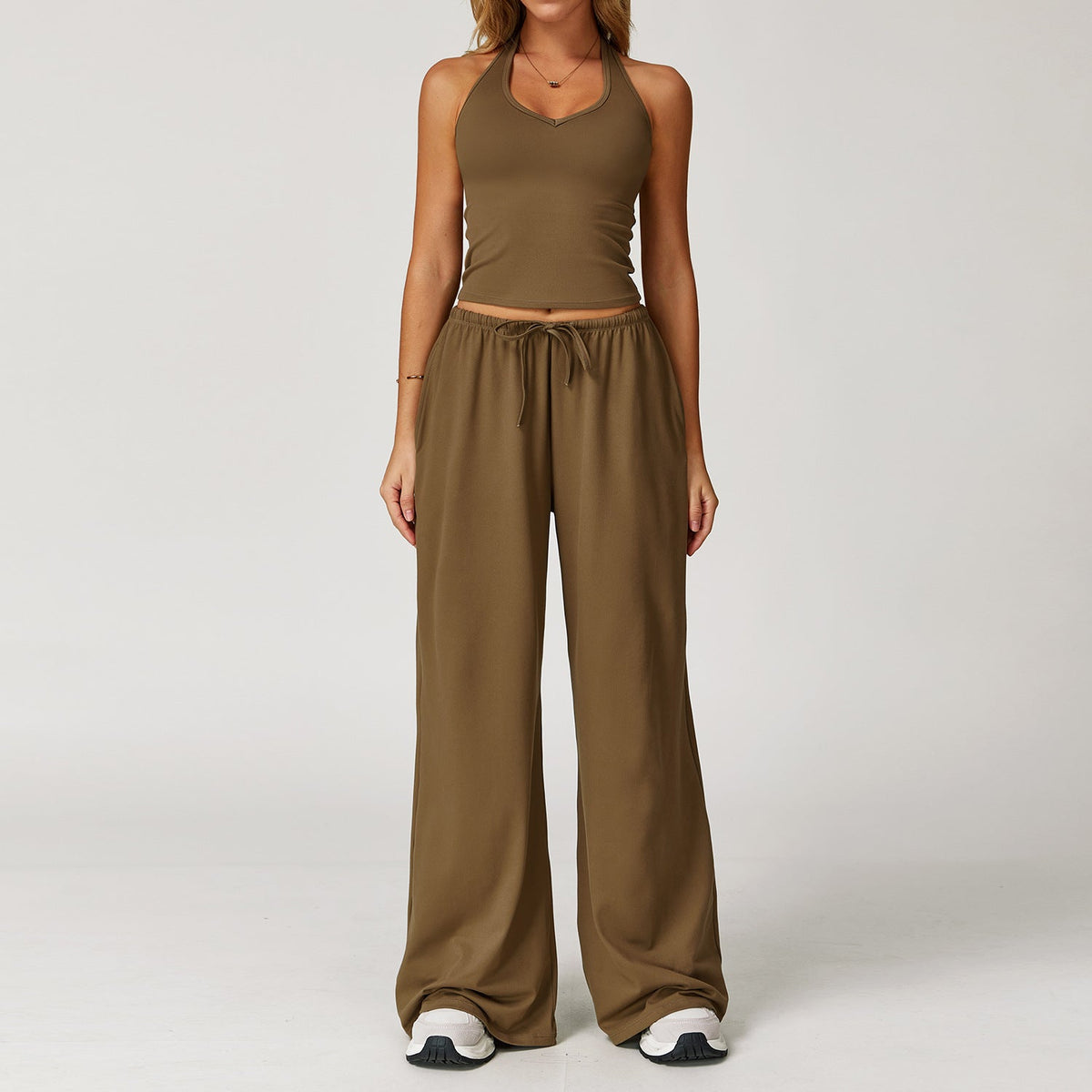 Araya™ | Casual crop tanktop and wide-leg broek set