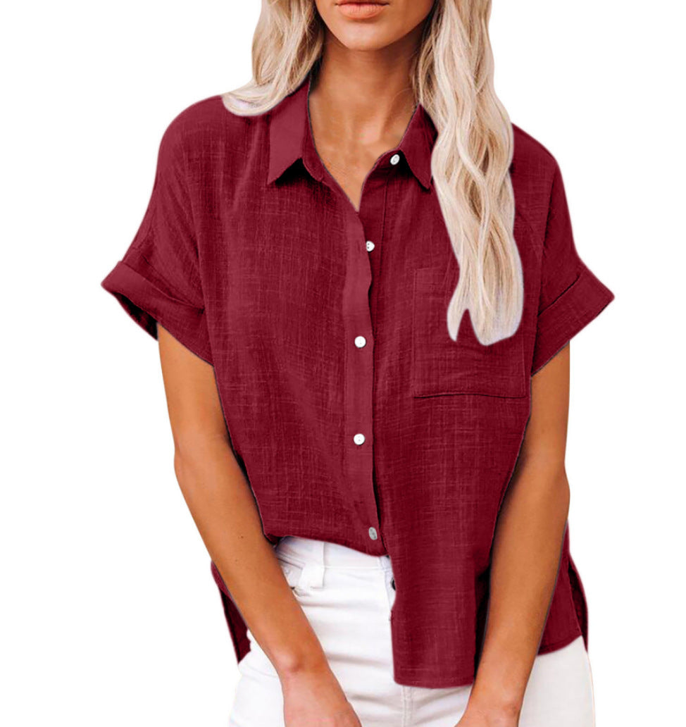 Audrine™ | Comfy casual button-up blouse