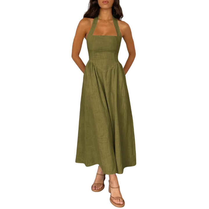 Kate™ | Elegante zonder mouwen high-waist jurk