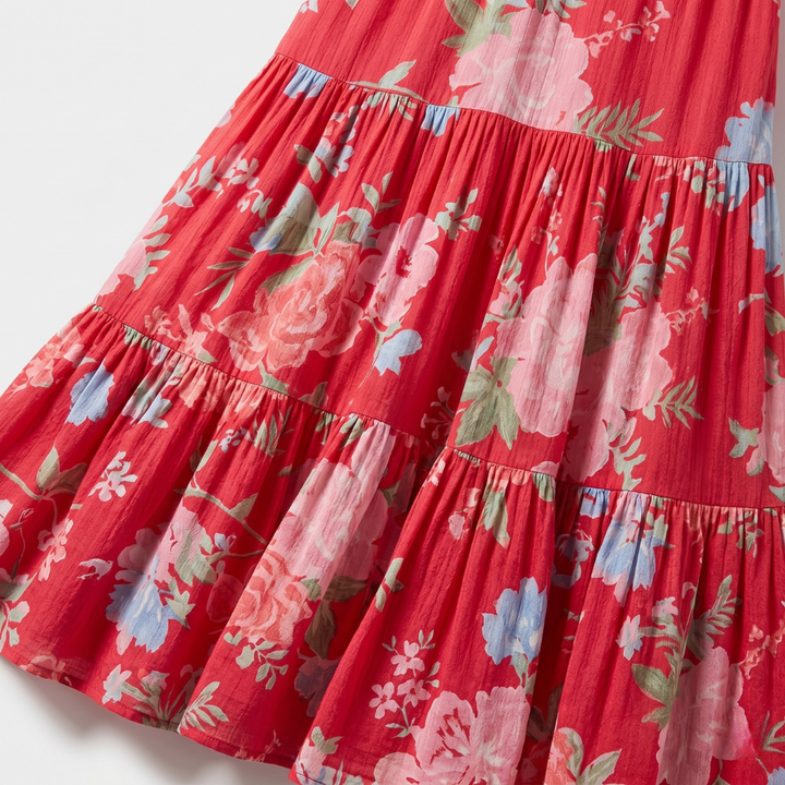 Minelda | Elegante bloemen V-hals jurk
