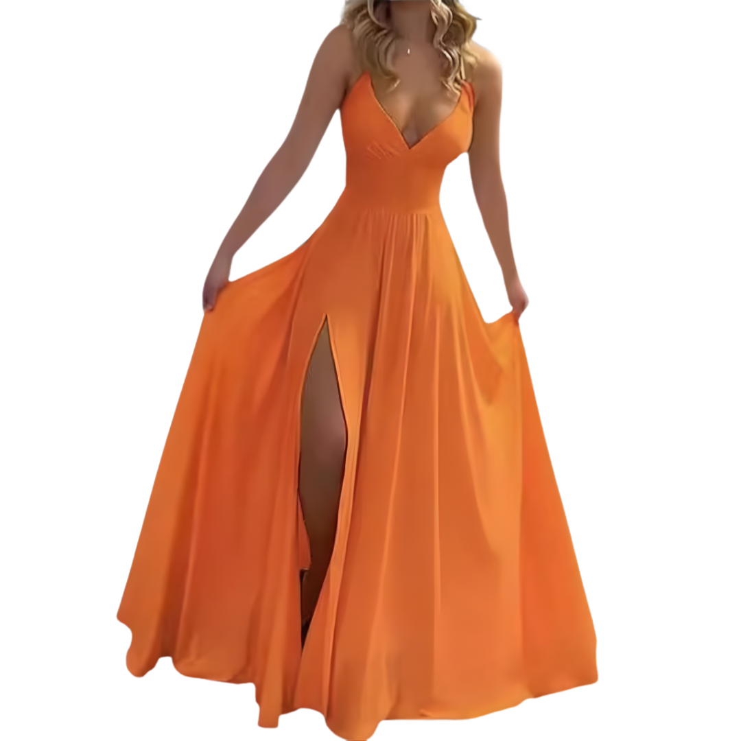Roxanne™ | Stijlvol spaghetti strap slit maxi jurk