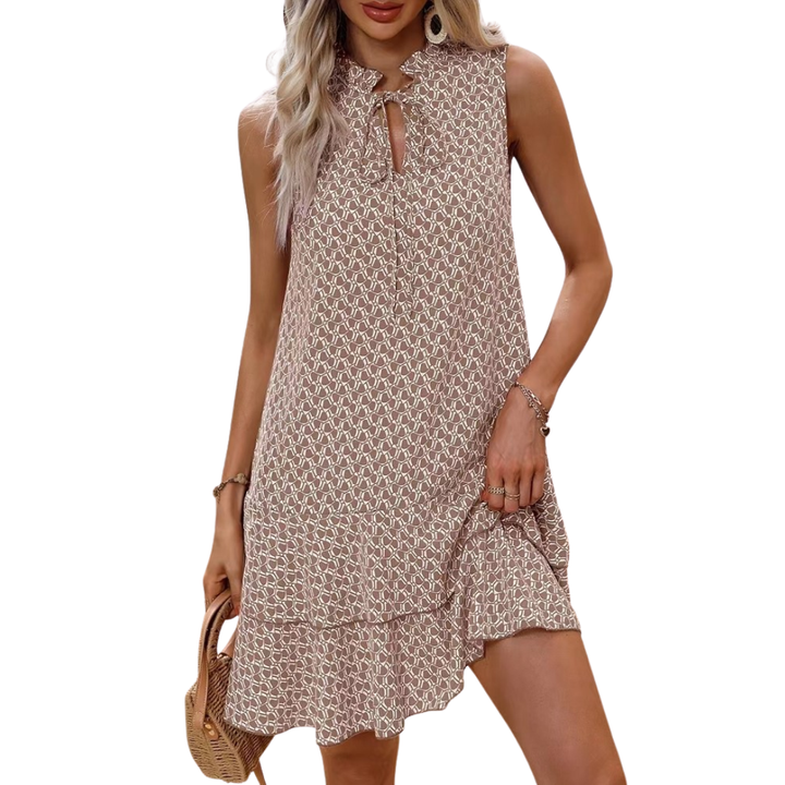 Naomi™ | Bohemian met print strappy midi jurk