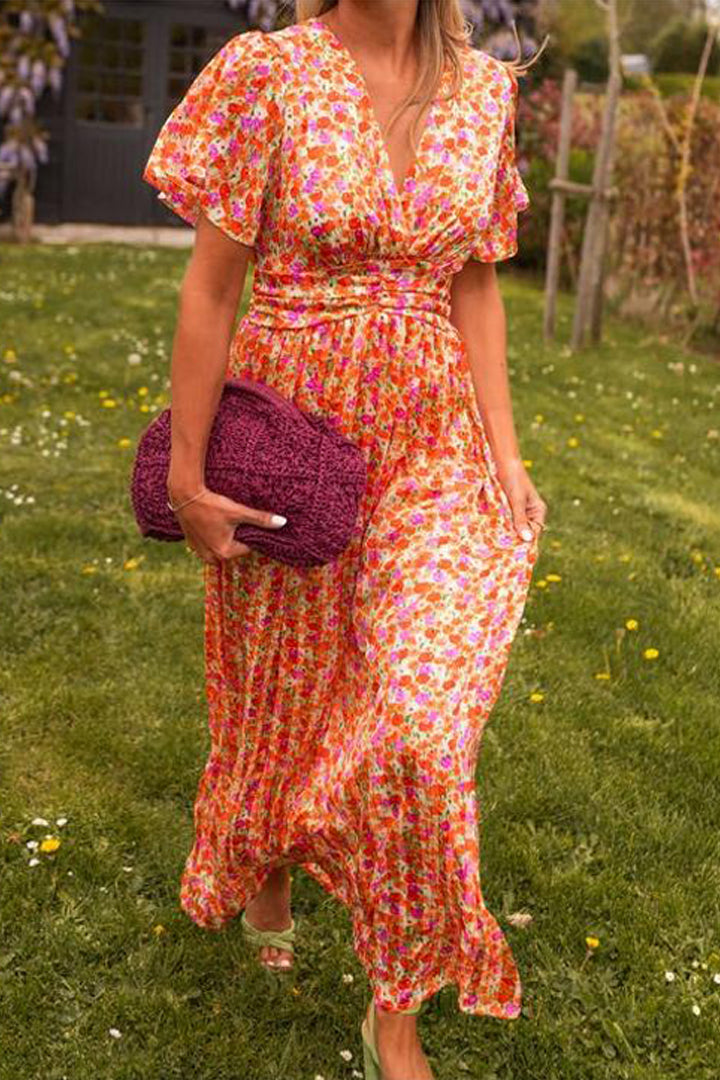 Linora | Maxi jurk with flowers
