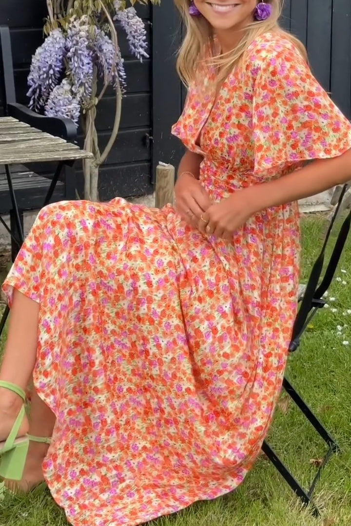 Linora | Maxi jurk with flowers