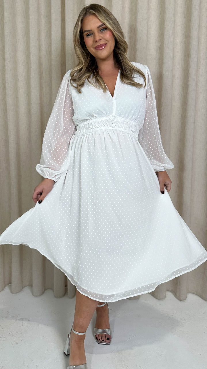 Gesmockte midi jurk