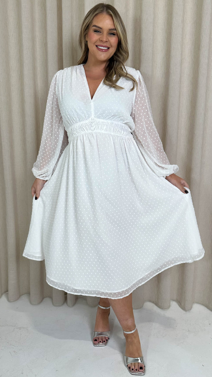 Gesmockte midi jurk