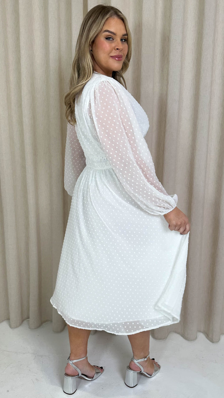 Gesmockte midi jurk