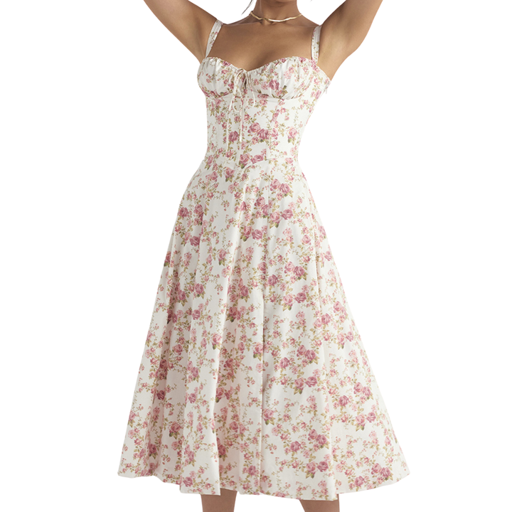 Seraphina™ | Romantic bloemen corset midi jurk