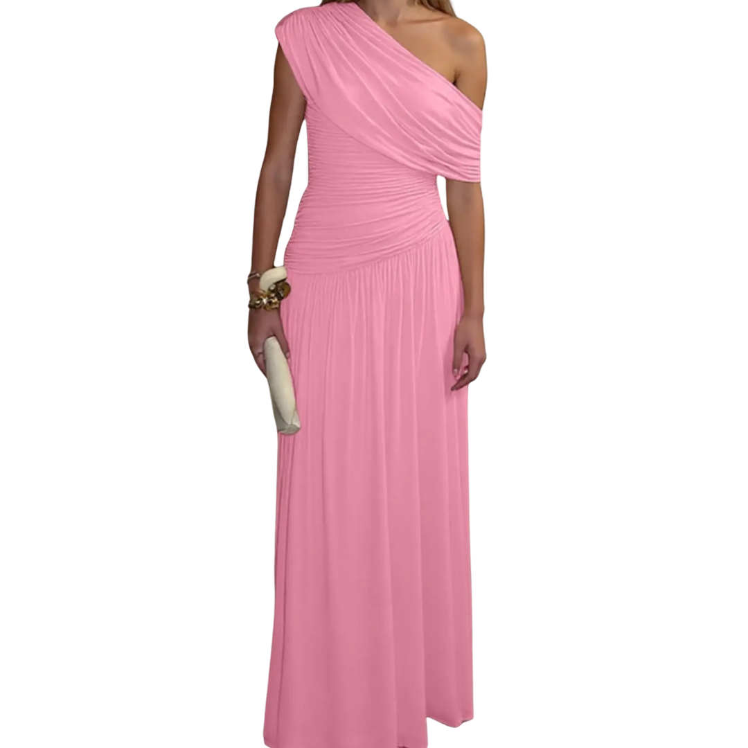 Celina™ | Sexy asymmetric pleated midi jurk