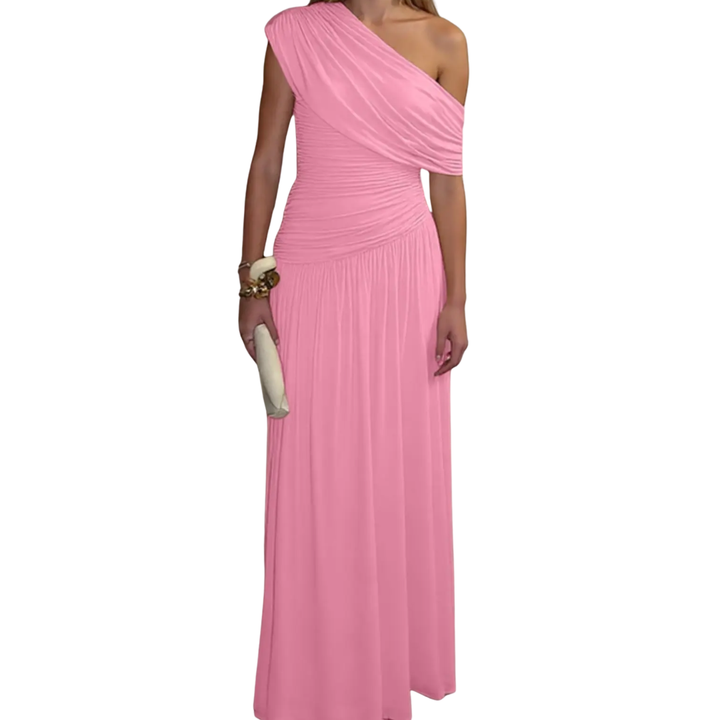 Celina™ | Sexy asymmetric pleated midi jurk