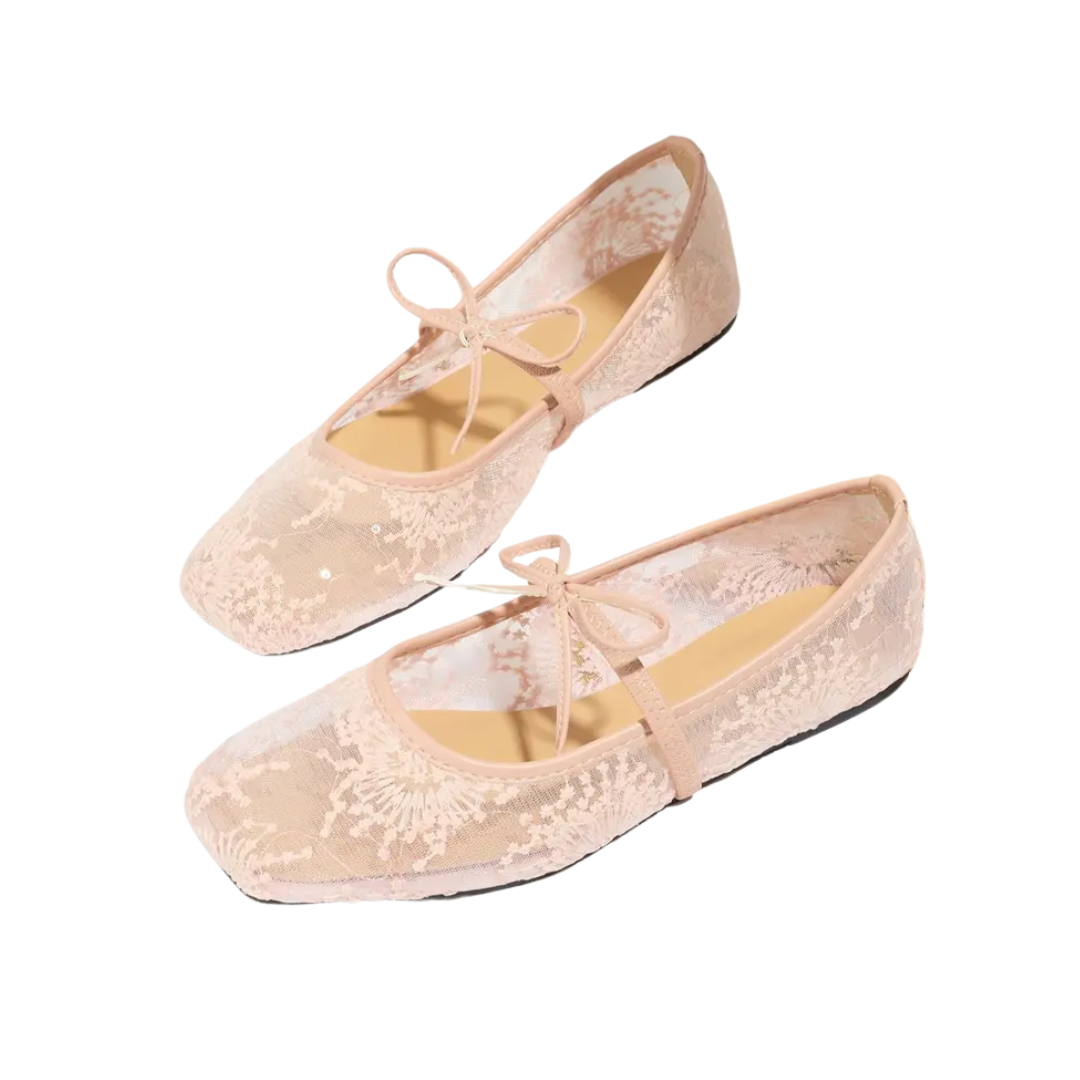 Florianne™ | Bow-detail mesh ballet ballerina's