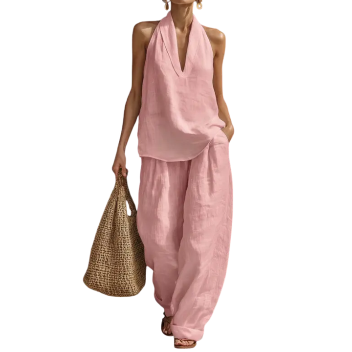 Yuri™ | Breezy halter wide-leg tweedelige set