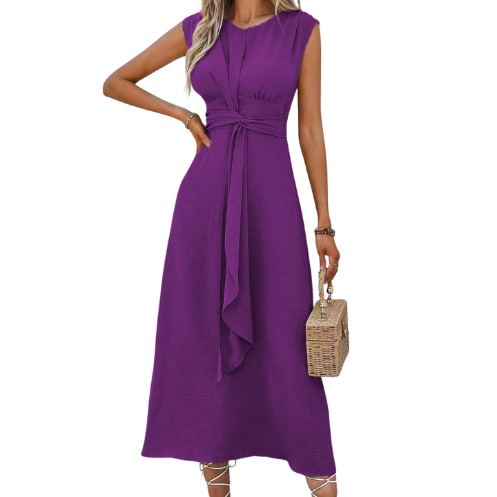 Miya™ | Stijlvolle waist-tie long zonder mouwen jurk
