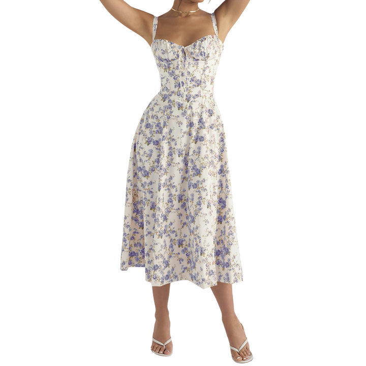 Seraphina™ | Romantic bloemen corset midi jurk