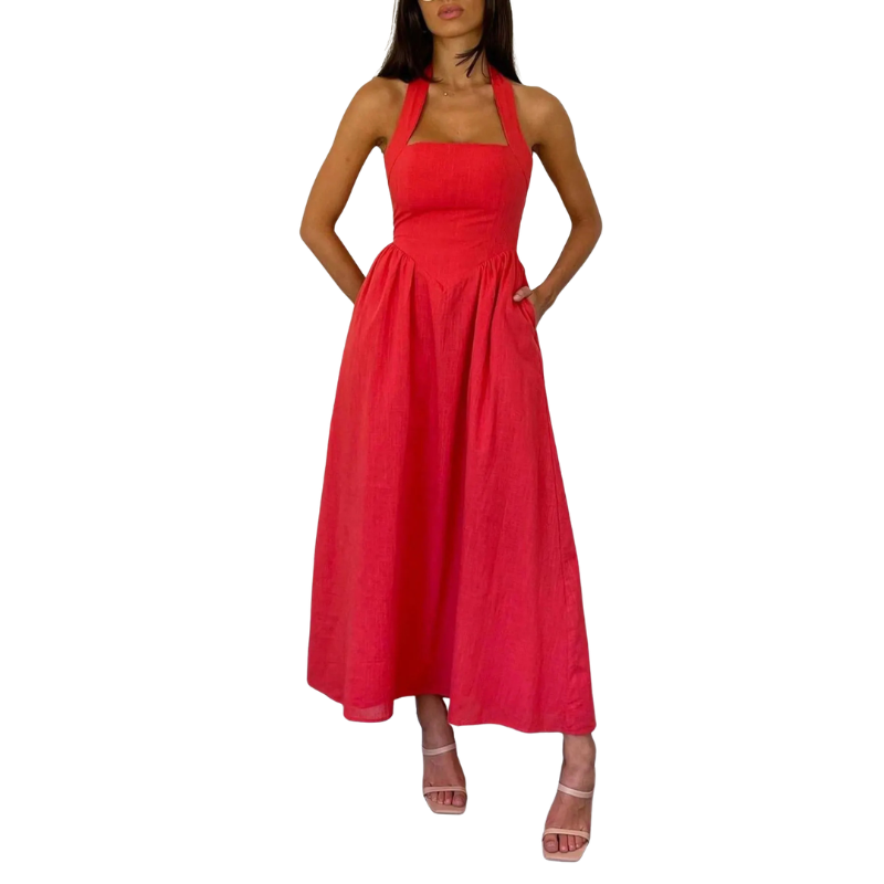 Kate™ | Elegante zonder mouwen high-waist jurk