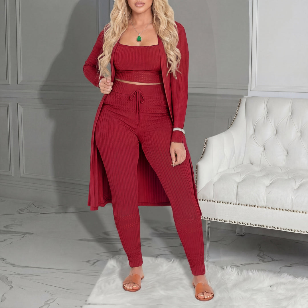 Amarie™ | Cozy three piece vest & leggings co-ord set