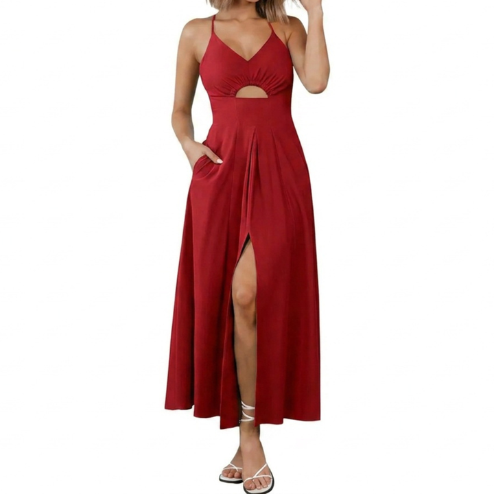 Solène™ | Zonder mouwen spaghetti strap maxi jurk