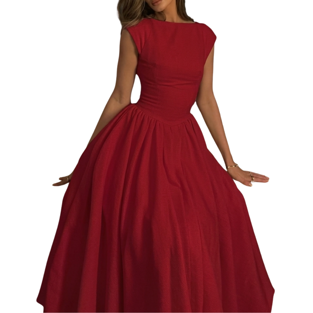 Clarissa™ | Chique bardot backless maxi jurk