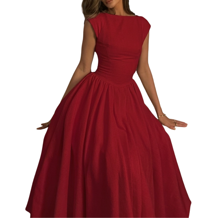Clarissa™ | Chique bardot backless maxi jurk